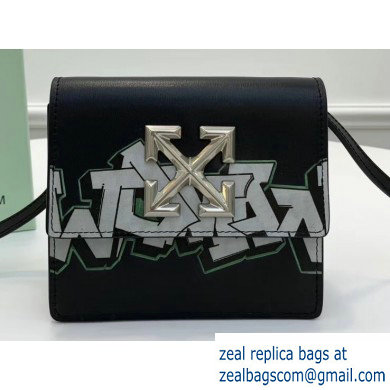 Off-White Graffiti Print Jitney Shoulder Bag Black 2019 - Click Image to Close