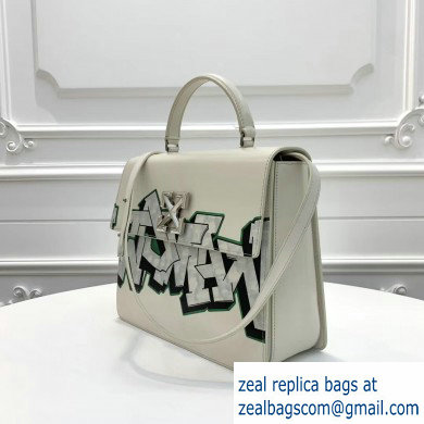 Off-White Graffiti Print Jitney Top Handle Large Bag White 2019 - Click Image to Close