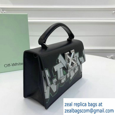 Off-White Graffiti Print Jitney Top Handle Medium Bag Black 2019 - Click Image to Close