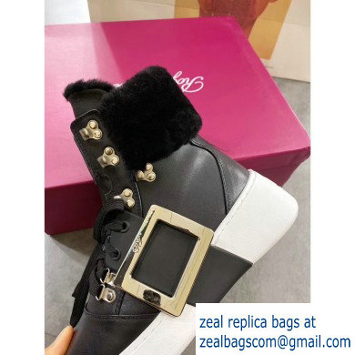 Roger Vivier Viv' Skate Mount Fur Sneakers Black 2019 - Click Image to Close