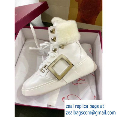 Roger Vivier Viv' Skate Mount Fur Sneakers White 2019