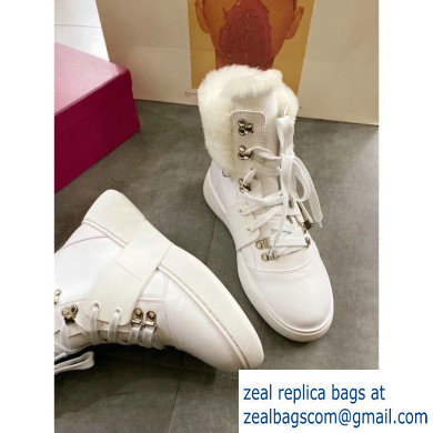 Roger Vivier Viv' Skate Mount Fur Sneakers White 2019 - Click Image to Close