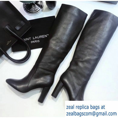 Saint Laurent Heel 9.5cm High Boots Black 2019 - Click Image to Close