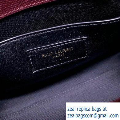 Saint Laurent Manhattan Nano Tote Bag in Grained Leather 593741 Burgundy 2019