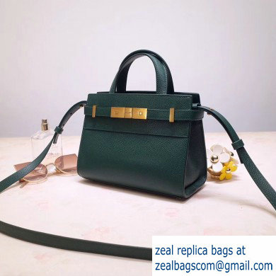 Saint Laurent Manhattan Nano Tote Bag in Grained Leather 593741 Green 2019