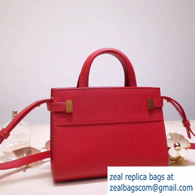 Saint Laurent Manhattan Nano Tote Bag in Grained Leather 593741 Red 2019 - Click Image to Close