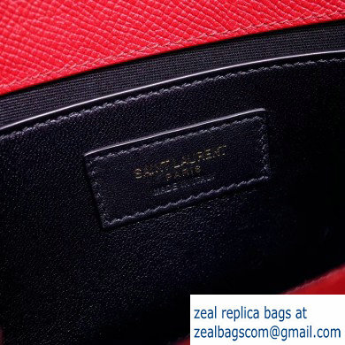 Saint Laurent Manhattan Nano Tote Bag in Grained Leather 593741 Red 2019 - Click Image to Close