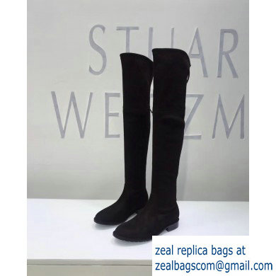 Stuart Weitzman Heel 2.5cm Lowland Almond Toe Over-the-knee Boots Black