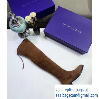 Stuart Weitzman Heel 2.5cm Lowland Almond Toe Over-the-knee Boots Caramel - Click Image to Close