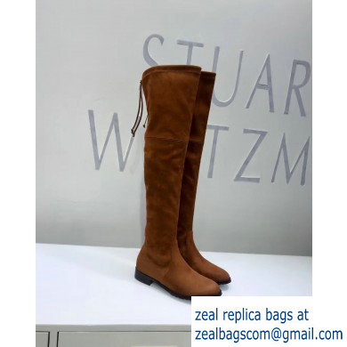 Stuart Weitzman Heel 2.5cm Lowland Almond Toe Over-the-knee Boots Caramel - Click Image to Close