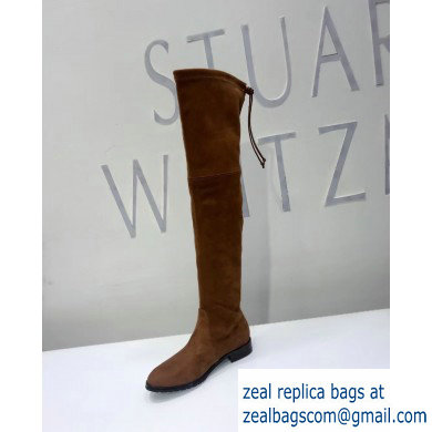 Stuart Weitzman Heel 2.5cm Lowland Almond Toe Over-the-knee Boots Caramel - Click Image to Close