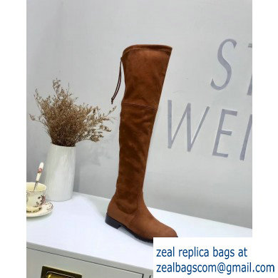 Stuart Weitzman Heel 2.5cm Lowland Almond Toe Over-the-knee Boots Caramel