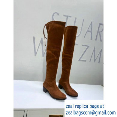 Stuart Weitzman Heel 4.5cm Midland Almond Toe Over-the-knee Boots Caramel