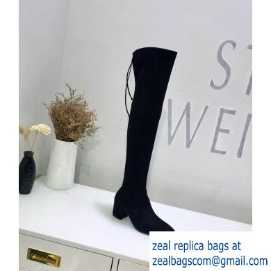 Stuart Weitzman Heel 6.5cm Thighland Pointed Toe Over-the-knee Boots Black