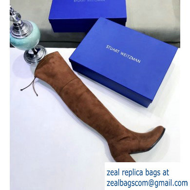 Stuart Weitzman Heel 7.5cm Tieland Almond Toe Over-the-knee Boots Caramel