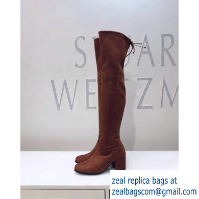 Stuart Weitzman Heel 7.5cm Tieland Almond Toe Over-the-knee Boots Caramel