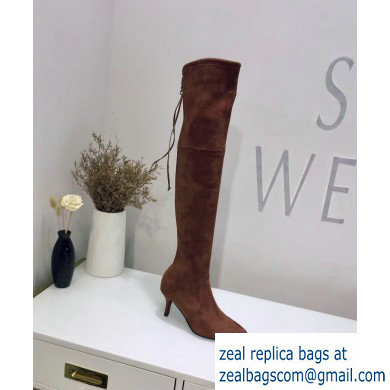 Stuart Weitzman Heel 7cm Tiemodel Pointed Toe Over-the-knee Boots Caramel - Click Image to Close
