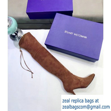 Stuart Weitzman Heel 7cm Tiemodel Pointed Toe Over-the-knee Boots Caramel