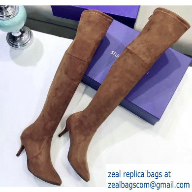 Stuart Weitzman Heel 7cm Tiemodel Pointed Toe Over-the-knee Boots Caramel