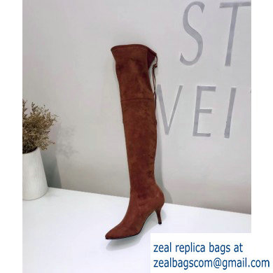 Stuart Weitzman Heel 7cm Tiemodel Pointed Toe Over-the-knee Boots Caramel - Click Image to Close