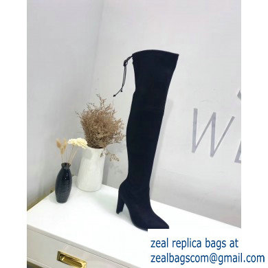 Stuart Weitzman Heel 9.5cm Alllegs Pointed Toe Over-the-knee Boots Black - Click Image to Close