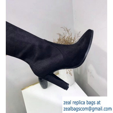 Stuart Weitzman Heel 9.5cm Alllegs Pointed Toe Over-the-knee Boots Black - Click Image to Close