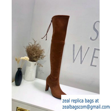Stuart Weitzman Heel 9.5cm Alllegs Pointed Toe Over-the-knee Boots Caramel