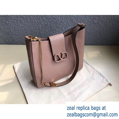 Valentino Grainy Calfskin VSLING Hobo Large Bag 0802 Apricot 2019