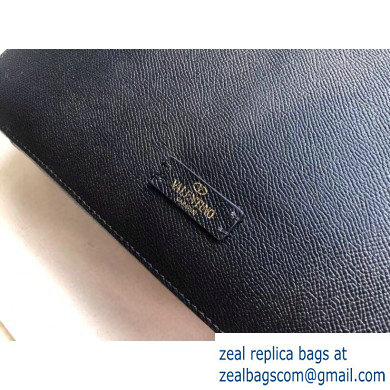 Valentino Grainy Calfskin VSLING Hobo Large Bag 0802 Black 2019