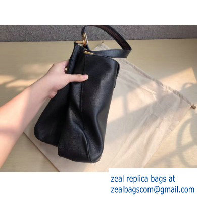 Valentino Grainy Calfskin VSLING Hobo Large Bag 0802 Black 2019