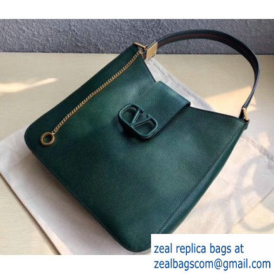 Valentino Grainy Calfskin VSLING Hobo Large Bag 0802 Green 2019