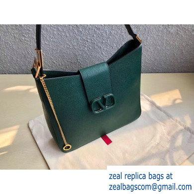 Valentino Grainy Calfskin VSLING Hobo Large Bag 0802 Green 2019