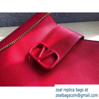 Valentino Grainy Calfskin VSLING Hobo Large Bag 0802 Red 2019 - Click Image to Close