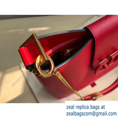 Valentino Grainy Calfskin VSLING Hobo Large Bag 0802 Red 2019