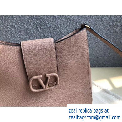 Valentino Grainy Calfskin VSLING Hobo Small Bag 0802 Apricot 2019 - Click Image to Close
