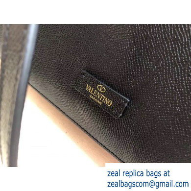 Valentino Grainy Calfskin VSLING Hobo Small Bag 0802 Black 2019