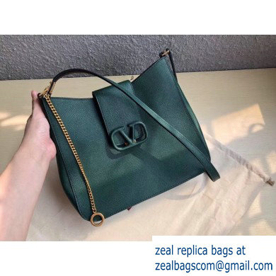 Valentino Grainy Calfskin VSLING Hobo Small Bag 0802 Green 2019 - Click Image to Close