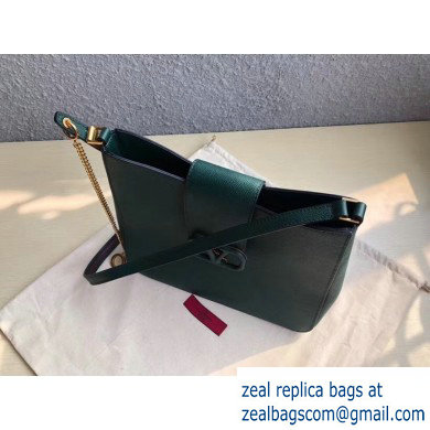 Valentino Grainy Calfskin VSLING Hobo Small Bag 0802 Green 2019 - Click Image to Close