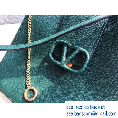 Valentino Grainy Calfskin VSLING Hobo Small Bag 0802 Green 2019