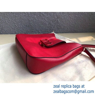 Valentino Grainy Calfskin VSLING Hobo Small Bag 0802 Red 2019 - Click Image to Close