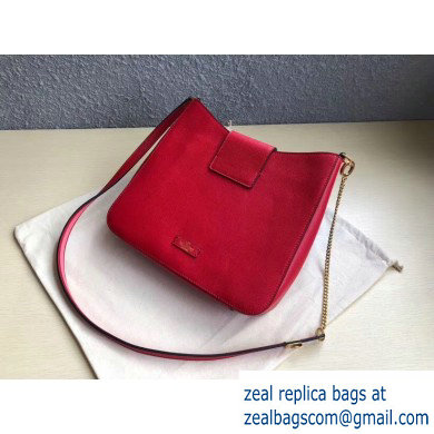 Valentino Grainy Calfskin VSLING Hobo Small Bag 0802 Red 2019 - Click Image to Close