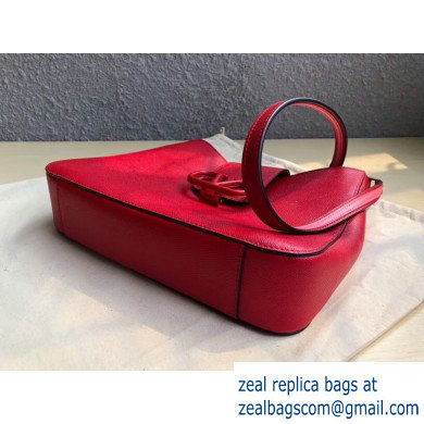 Valentino Grainy Calfskin VSLING Hobo Small Bag 0802 Red 2019 - Click Image to Close