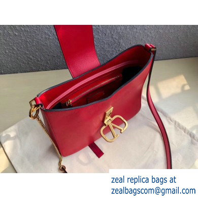 Valentino Grainy Calfskin VSLING Hobo Small Bag 0802 Red 2019 - Click Image to Close