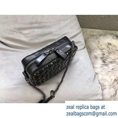 Valentino Rockstud Spike Camera Case Bag 0060 Crinkled Black - Click Image to Close