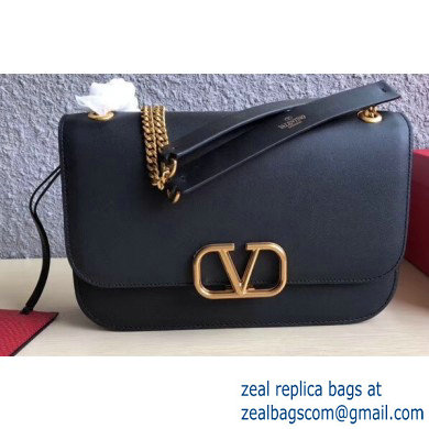 Valentino VLOCK Shoulder Large Bag 0006 Black 2019 - Click Image to Close
