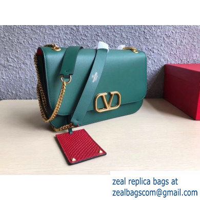 Valentino VLOCK Shoulder Large Bag 0006 Green 2019