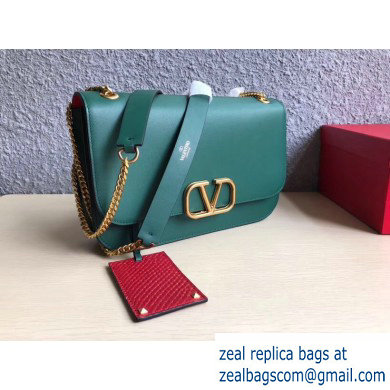 Valentino VLOCK Shoulder Large Bag 0006 Green 2019 - Click Image to Close