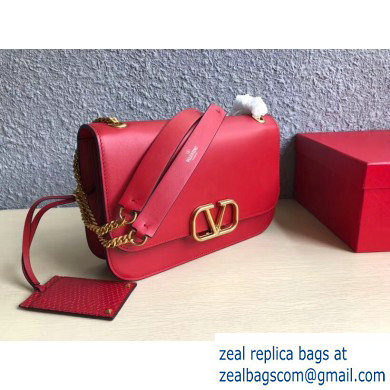 Valentino VLOCK Shoulder Large Bag 0006 Red 2019