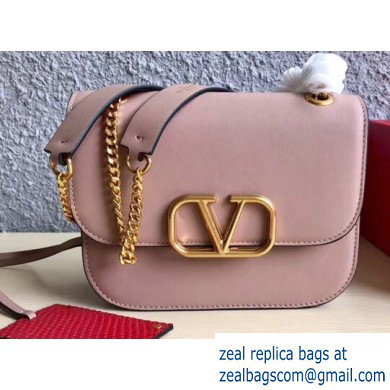 Valentino VLOCK Shoulder Small Bag 0006 Nude Pink 2019 - Click Image to Close