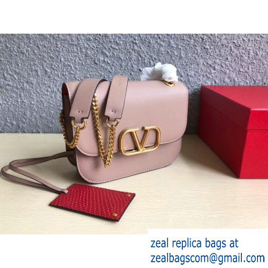 Valentino VLOCK Shoulder Small Bag 0006 Nude Pink 2019 - Click Image to Close